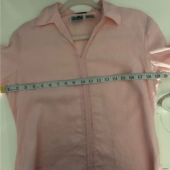 Edward Irish Linen Light Pink Top Size Medium - Picture 9 of 10